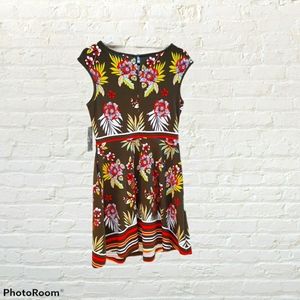 NY&C Floral and Stripes Fit & Flare Dress